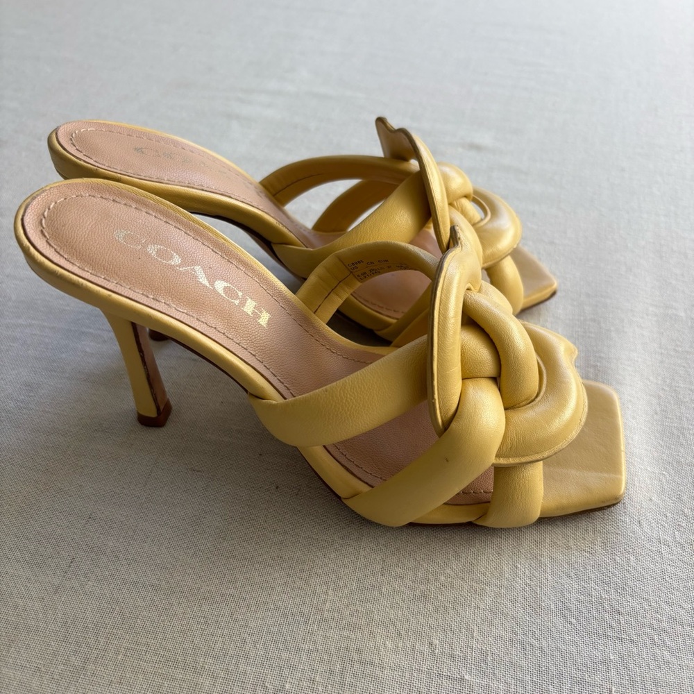 Coach Kellie Butter Yellow Leather Sandal 6.5 | Minimal Chic - Picture 11 of 11